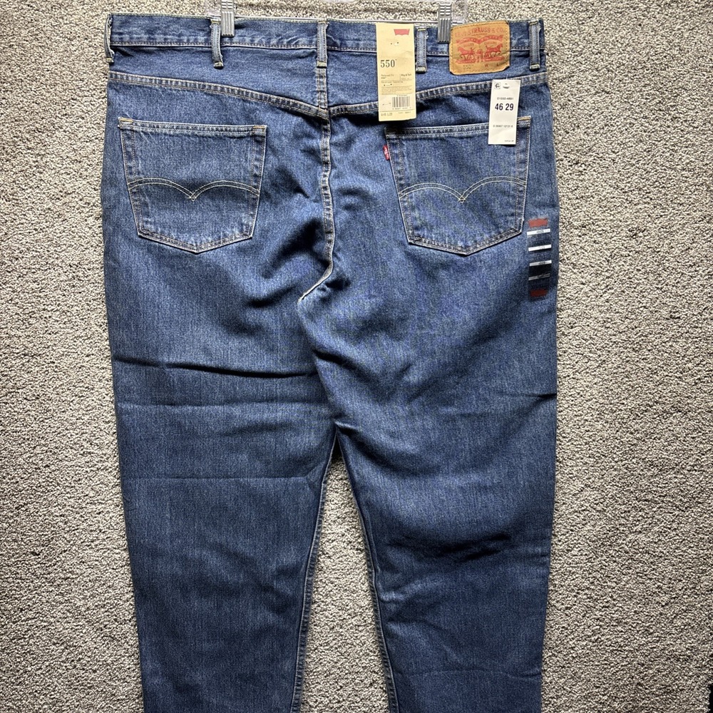 Levi Strauss Mens Levi's 550 Relaxed Fit‎ Blue Jeans Size 46x29 Big & Tall NWT